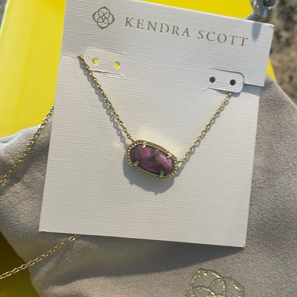 Kendra Scott Red pink magnesite stone necklace